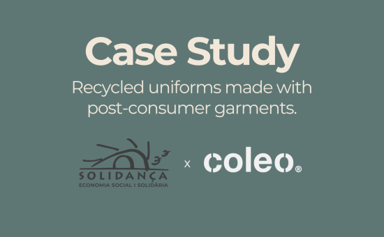 Case study image about recycled uniforms made from post-consumer garments by Coleo and Solidança