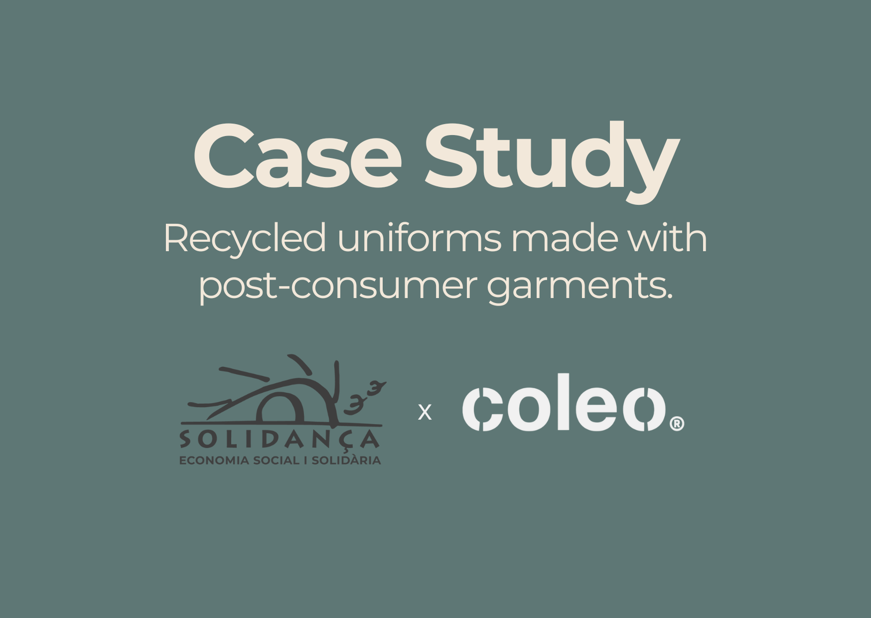 Case study image about recycled uniforms made from post-consumer garments by Coleo and Solidança